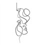 Imtrub Dessin au Trait de Couple de Mur en métal,Art Mural Minimaliste Abstrait Homme Femme en métal - Décoration Murale pour Ho