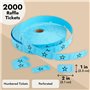 Rouleau de Billets de tombola Juvale - Rouleau Unique de 2000 Billets à étoile, Bleu