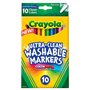 Crayola Lot de 10 marqueurs lavables à pointe fine ultra-propre