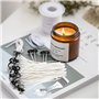 Senda Lot de 100 mèches de bougie, 15 cm, naturelles pré-cirées avec 3 trous en acier inoxydable pour la fabrication de bougies,