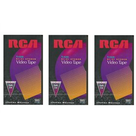 RCA T120 Lot de 3 cassettes vidéo VHS Hi-Fi de qualité supérieure
