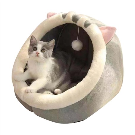 Benares Lit pour Chat - Tapis De Grotte Lavable | Lit Niche pour Chat D'intérieur | Lit pour Chat Grotte De Chat Maison | Lit Co