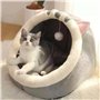 Benares Lit pour Chat - Tapis De Grotte Lavable | Lit Niche pour Chat D'intérieur | Lit pour Chat Grotte De Chat Maison | Lit Co