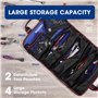 WORKPRO Sac à Outils Enroulable en Toile, Rouleau à Outils 57 * 36CM avec 2 Poches Détachables & 4 Poches Zippées, Pour Siège Ar