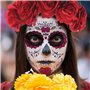 Tatouage temporaire du visage, 8 autocollants de crâne de sucre de tatouages de kits jour du maquillage mort, Tatouages pour le 