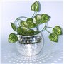 Qiumyanlod Boule à Facettes pour Pot de Fleurs - Boule Disco en Verre à Paillettes Argentées