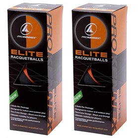PROKENNEX Six Elite Balles de racquetball Demi-noir Demi orange pour intérieur et extérieur Visibilité maximale