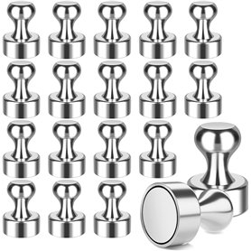 Lot de 24 aimants de réfrigérateur – Punaises magnétiques et punaises pour tableau blanc