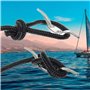 Taquet Bateau ArgentéCrochet de Taquet de Cordage Taquet Crochet Aveugle Crochet de Corde de Mât Inoxydable pour Corde de Stores