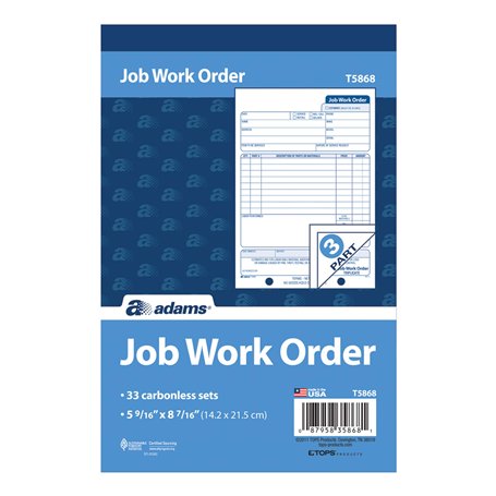 Adams Carnet de commandes de travail