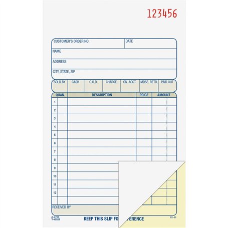 ABFDC4705 - Adams - Carnets de commande autocopiants