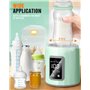 Chauffe-biberon portable en acier inoxydable avec couvercle anti-fuite, minuterie automatique, distributeur de lait en poudre et