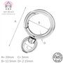 My-Bead Fermoir à ressort pour colliers Argent 925 œillet rotatif Boucle à ressort Connecteur pour pendentif charms DIY