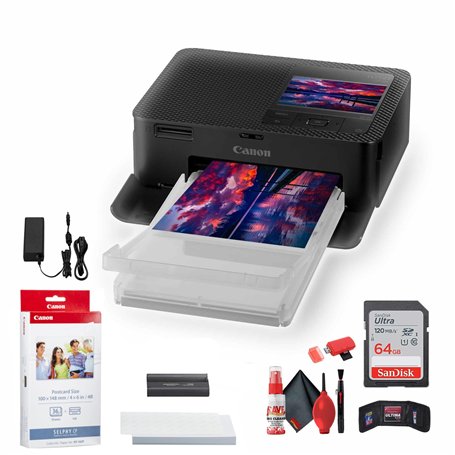 Canon SELPHY CP1500 Imprimante photo compacte (Noir) (5539C001) KP-36IP Ensemble d'encre et papier couleur + carte mémoire Ultra