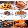 AGSYFFD 2 Pièces Accessoires Air Fryer en Acier Inoxydable 304 Double Couche, Compatible avec friteuse Ninja AF300EU, AF400EU, A