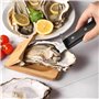 Europesiyu Couteau à huîtres en acier inoxydable, couteau à huître, couteau à huître, couteau festonné, étui de cuisine à lame é