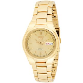 Seiko Hommes Analogique Mécanique Montre avec Bracelet en Or serti SNK610