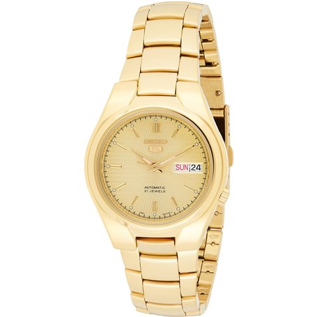Seiko Hommes Analogique Mécanique Montre avec Bracelet en Or serti SNK610