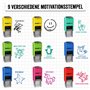 Trodat edy FIX Tampon de motivation pour enseignants et éducateurs, kit de tampons de motivation - 1 motif Smiley, neutre vocal,
