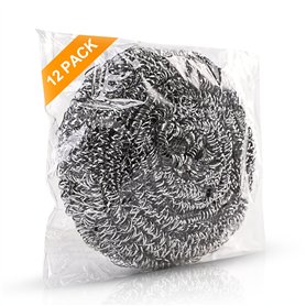 ovwo Lot de 12 Eponge Vaisselle en Acier Inoxydable - Eponge Metallique Haute Qualité