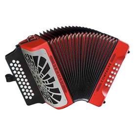 Hohner ACCORDEONS DIAT. Boutons Acordeon de piano chromatique COMPADRE FBBEB ROUGE SILVER GRILL. 618981