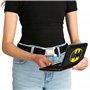 Buckle-Down - Portefeuille - Portefeuille à charnière à Boucle - Batman Icon Centeré/Bat Signal Stripe Noir/Jaune/Gris Unisexe A