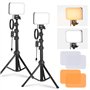 NEEWER BASICS Lot de 2 Panneaux d'éclairage vidéo LED Basiques à intensité Variable avec Supports et filtres