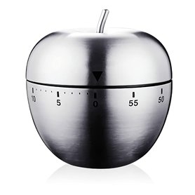 Minuterie Cuisine Minuteur Forme de Pomme Alarme de Rotation Mécanique Manuelle Kitchen Timer Acier Inoxydable pour La Cuisine C