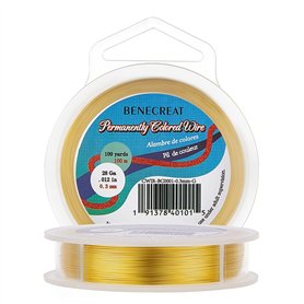 BENECREAT 28Gauge (0.3mm) Fil en or résistant à la ternissure Fabrication de Bijoux en Fil de Cuivre