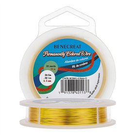 BENECREAT 24Gauge (0.5mm) Fil en Or résistant à la ternissure Fabrication de Bijoux en Fil de Cuivre
