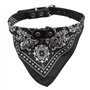 UEETEK Collier Cuir PU Réglable Echarpe Foulard Bandana pour Chiens Chats Animaux de Compagnie Noir Size M