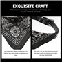 UEETEK Collier Cuir PU Réglable Echarpe Foulard Bandana pour Chiens Chats Animaux de Compagnie Noir Size M