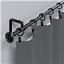 WINOMO 20pcs Noir Anneaux de Rideaux avec Pinces Metal Rideau Clips Crochet