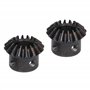 BQLZR 26 mm de diamètre 18 mm Hauteur Argent Noir 45 # Acier 1.5 module 16 dents engrenages coniques Lot de 2