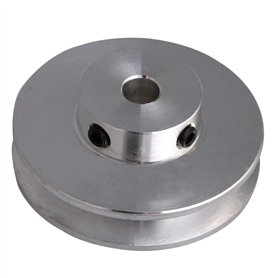 BQLZR Poulie à gorge simple en alliage d'aluminium argenté de 6 mm à alésage fixe pour arbre moteur 3-5 mm