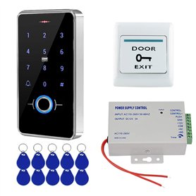 FST Système de Contrôle d'accès étanche IP68 Extérieur Clavier RFID d'empreintes Digitales Biométriques + Alimentation + 10pcs P