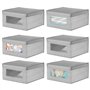mDesign Boite de Rangement en Tissu (Lot de 6) – Panier de Rangement empilable pour vêtements ou Chaussures – bac de Rangement a