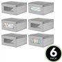 mDesign Boite de Rangement en Tissu (Lot de 6) – Panier de Rangement empilable pour vêtements ou Chaussures – bac de Rangement a