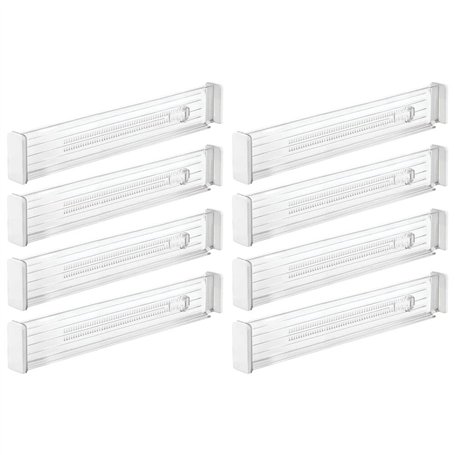 mDesign séparateur tiroir réglable en plastique (lot de 8) – organisateur de tiroir pratique pour l'armoire ou la commode – amén