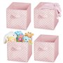 mDesign Box de Rangement vêtements ou Jouets pour Chambre d'enfant (Lot de 4) – bac de Rangement carré avec poignée Tissu – Boit