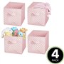 mDesign Box de Rangement vêtements ou Jouets pour Chambre d'enfant (Lot de 4) – bac de Rangement carré avec poignée Tissu – Boit