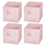 mDesign Box de Rangement vêtements ou Jouets pour Chambre d'enfant (Lot de 4) – bac de Rangement carré avec poignée Tissu – Boit