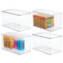 mDesign (lot de 4 boîte de rangement pour articles de bricolage et de couture – boîte en plastique avec couvercle – casier de ra