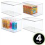 mDesign (lot de 4 boîte de rangement pour articles de bricolage et de couture – boîte en plastique avec couvercle – casier de ra