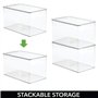 mDesign (lot de 4 boîte de rangement pour articles de bricolage et de couture – boîte en plastique avec couvercle – casier de ra