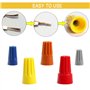 Connecteurs de Fils électriques 180PCS Bornes à vis kit de Connecteur Easy Twist On Avec écrous à sertir à Ressort Jeu d'assembl