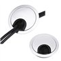 Dioxide Lot de 2 Passe Câbles Ronds Encastrables, Fil Métal Acier Brossé Design, Rangements de Câbles pour Table de Bureau Diamè