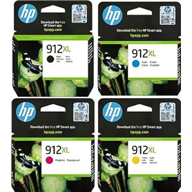 HP 912XL Pack de 4 Cartouches d'Encre Noire