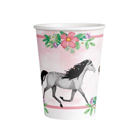 amscan 9909875-66 Lot de 8 gobelets jetables en Papier Motif Chevaux 250 ML