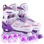 Hikole Patin a Roulette Fille Roller Enfant 4 Roues avec Lumineuses Patins à roulettes Réglables Respirant Protection Complète p